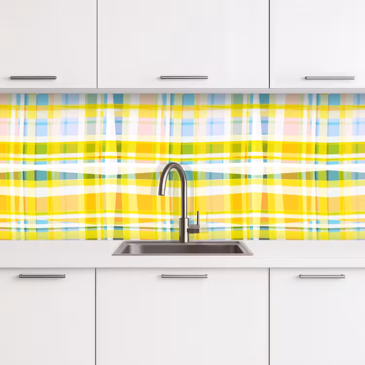 Geel - Patroon - Zomer keuken achterwand 2 middel 871 -3d