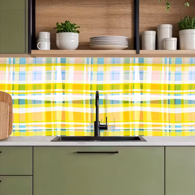 Geel - Patroon - Zomer keuken achterwand 2 middel 871 -sfeer3