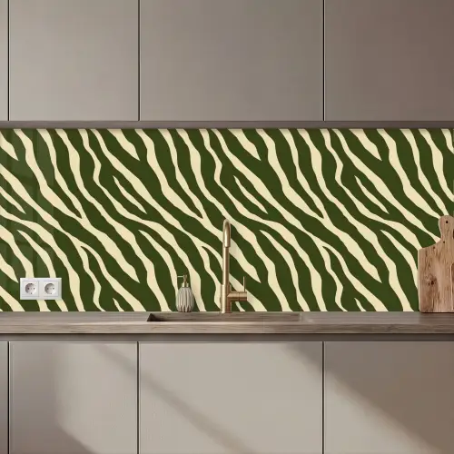 Zebra - Patroon - Groen keuken achterwand 2 middel 871 zz_3dshopping