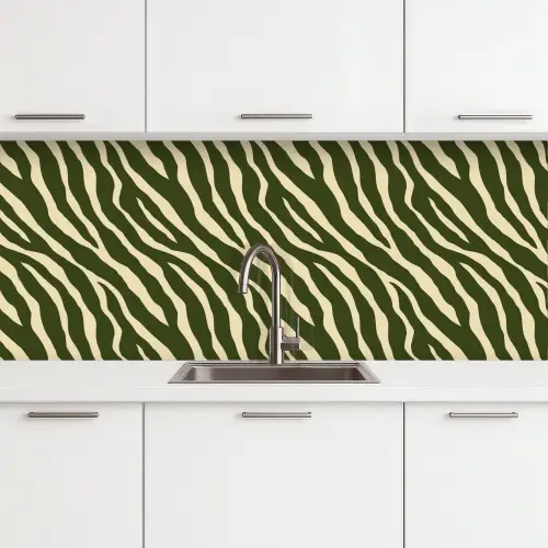 Zebra - Patroon - Groen keuken achterwand 2 middel 871 -3d