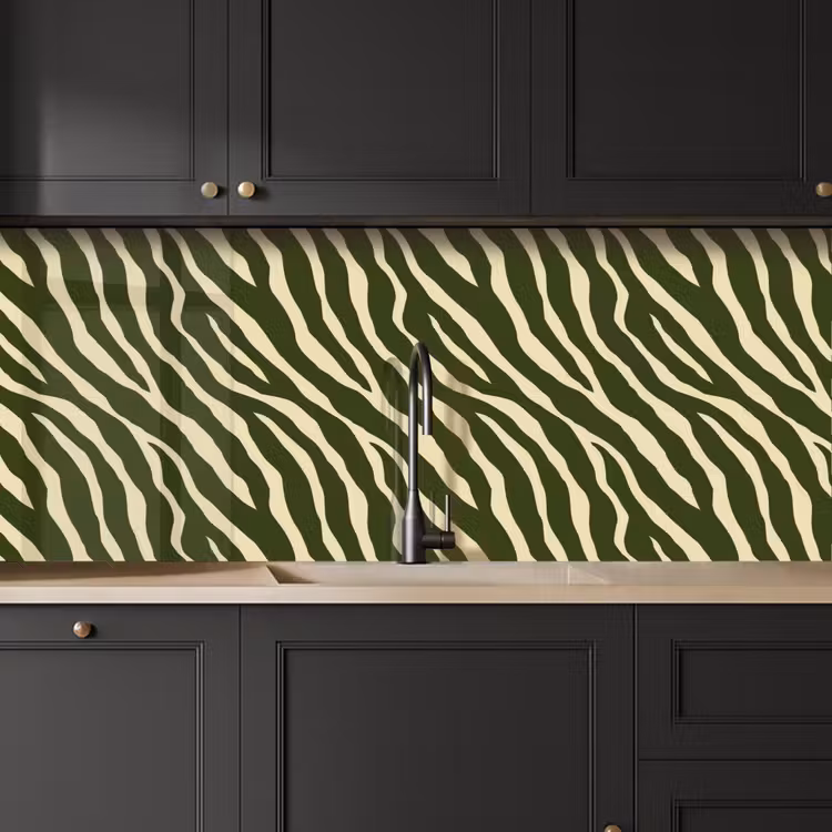 Zebra - Patroon - Groen keuken achterwand 2 middel 871 -sfeer1