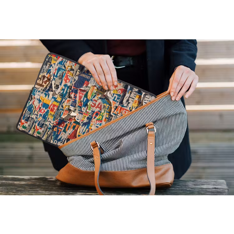 Abstract - Gelaagd papier - Urban - Modern - Kleurrijk laptophoes neopreen klein -tas