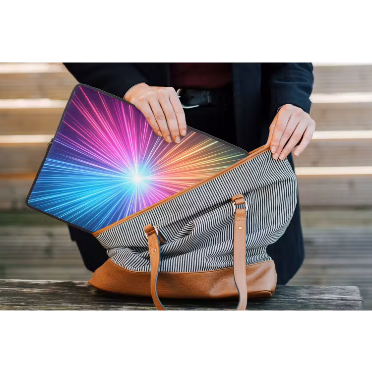 Abstract - Light - Burst - Modern - Colorful laptophoes neopreen klein -tas