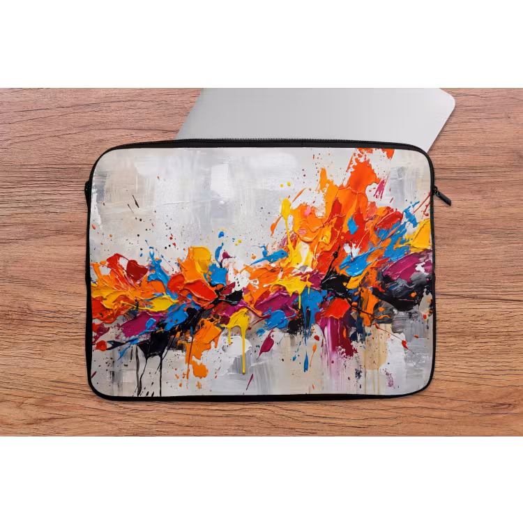 Abstract - Schilderij - Kleurrijk - Dynamisch laptophoes neopreen klein -tafel