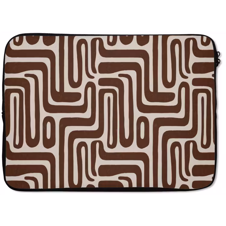 Abstract - Patroon - Bruin laptophoes neopreen klein 279 -zkaufland3dotto