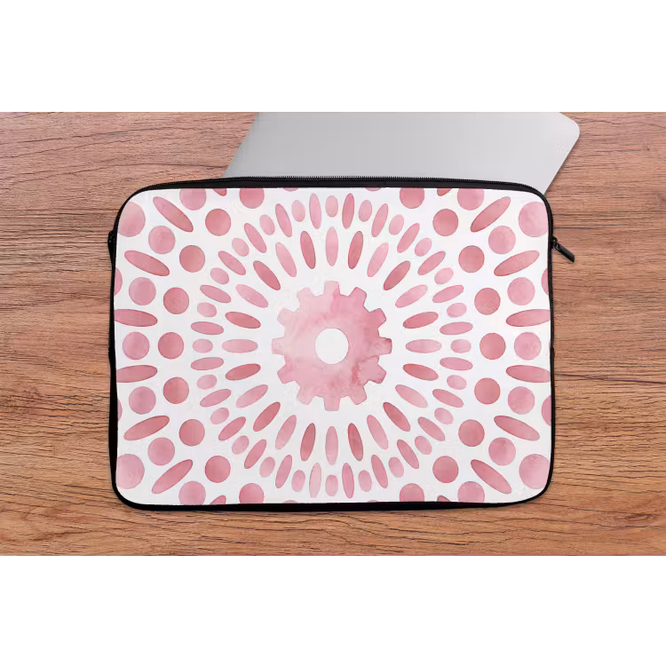 Abstract - Vormen - Patroon - Aquarel - Roze laptophoes neopreen klein -tafel