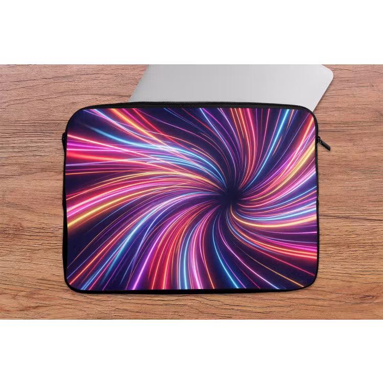 Abstract - Swirl - Futuristic - Neon laptophoes neopreen klein -tafel