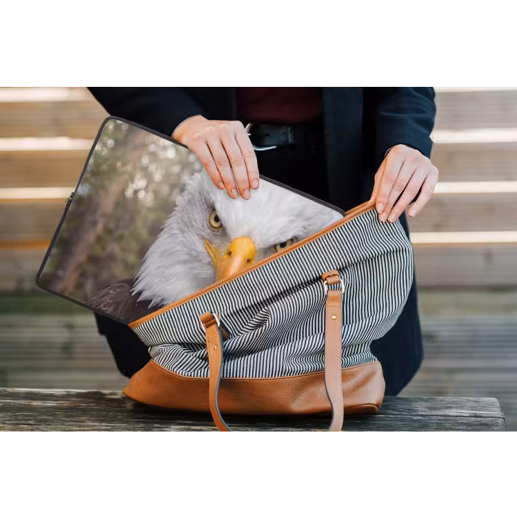 Amerikaans - Zeearend - Portret - Geel laptophoes neopreen klein -tas