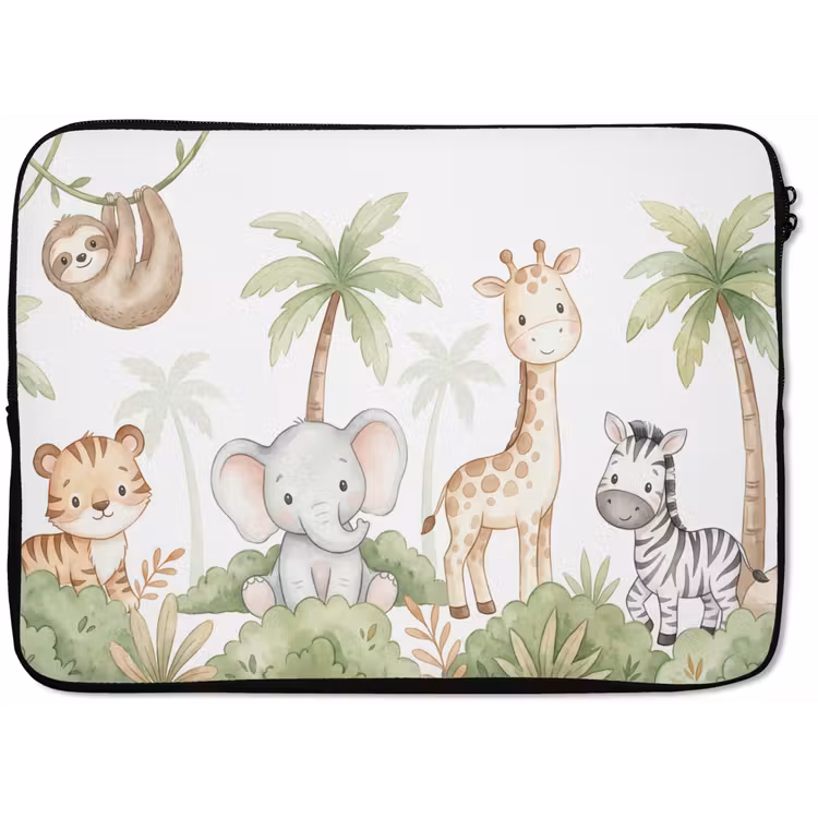 Dieren - Jungle - Pastel laptophoes neopreen klein -zkaufland3dotto