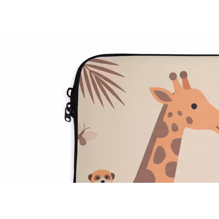 Dieren - Tropisch - Safari - Kleurrijk laptophoes neopreen klein -detail