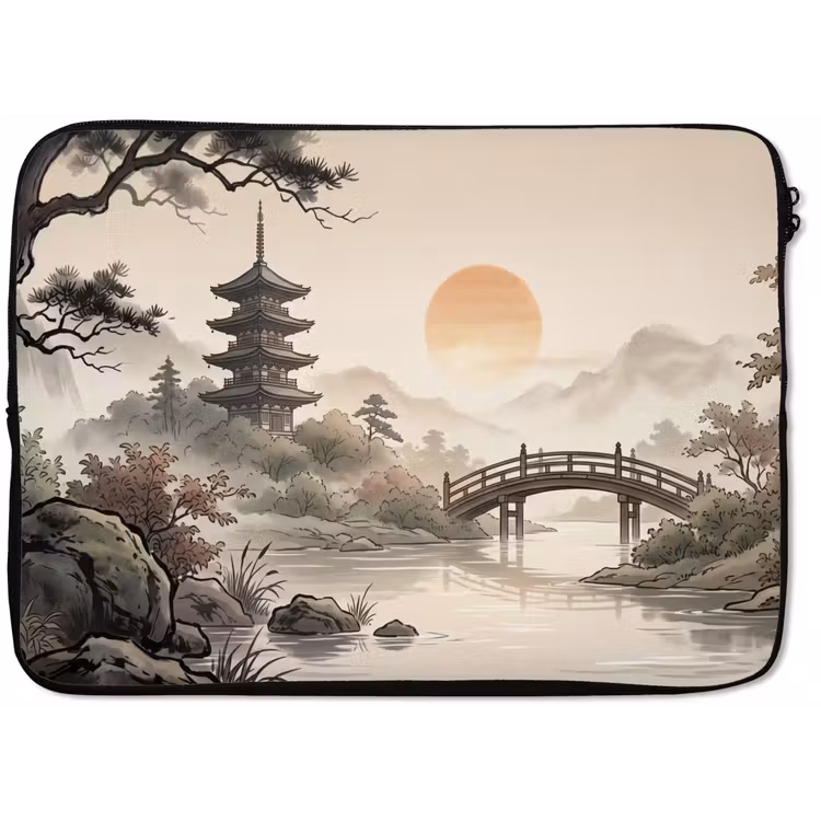Azië - Landschap - Kleurrijk laptophoes neopreen klein -zkaufland3dotto