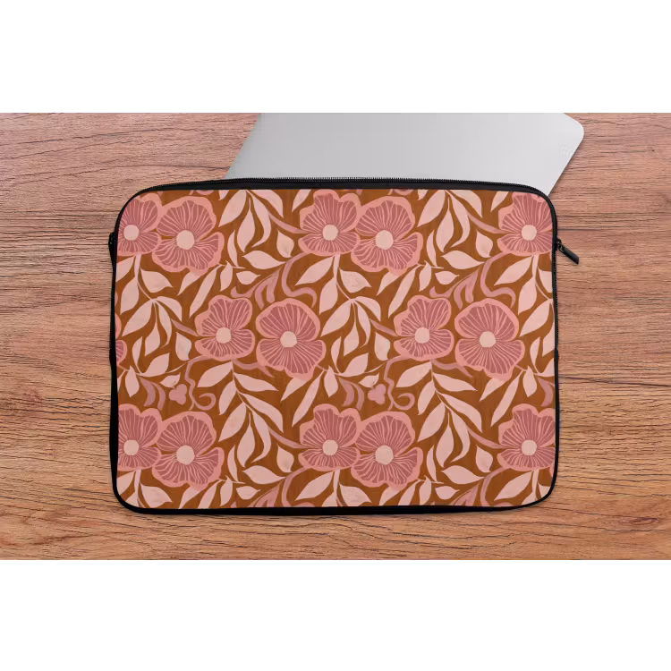 Sfeer - Bloemen - Roze laptophoes neopreen klein 279 -tafel