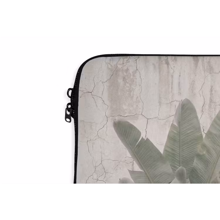 Bananenbladeren - Beton - Groen laptophoes neopreen klein -detail
