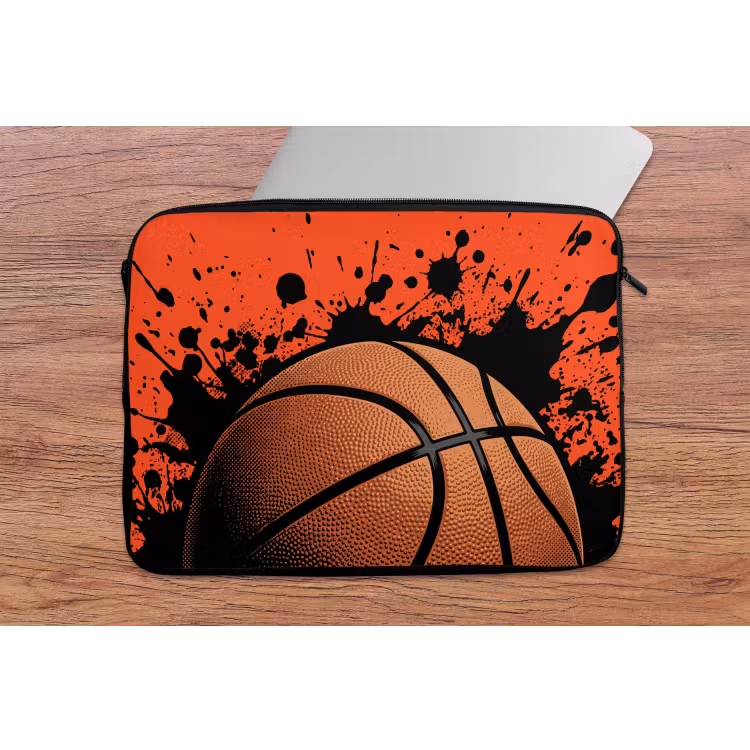 Basketbal - Verf - Sport - Oranje laptophoes neopreen klein -tafel