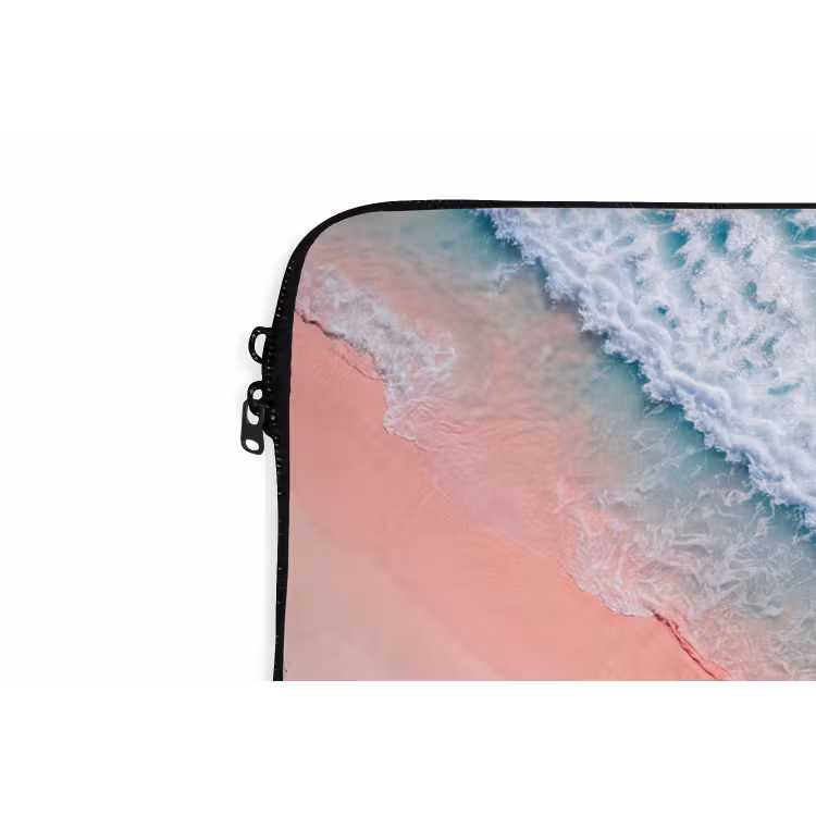 Strand - Oceaan - Golven - Roze Zand - Natuur laptophoes neopreen klein -detail