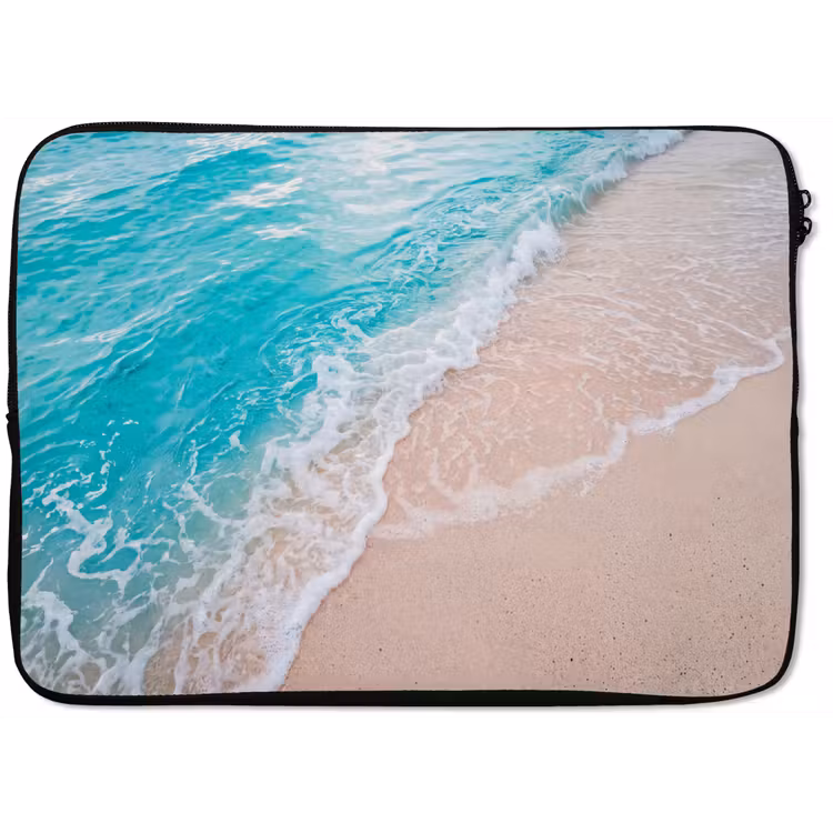 Strand - Zee - Golf - Natuur - Blauw laptophoes neopreen klein -zkaufland3dotto