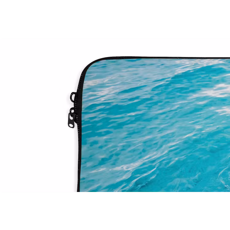 Strand - Zee - Golf - Natuur - Blauw laptophoes neopreen klein -detail