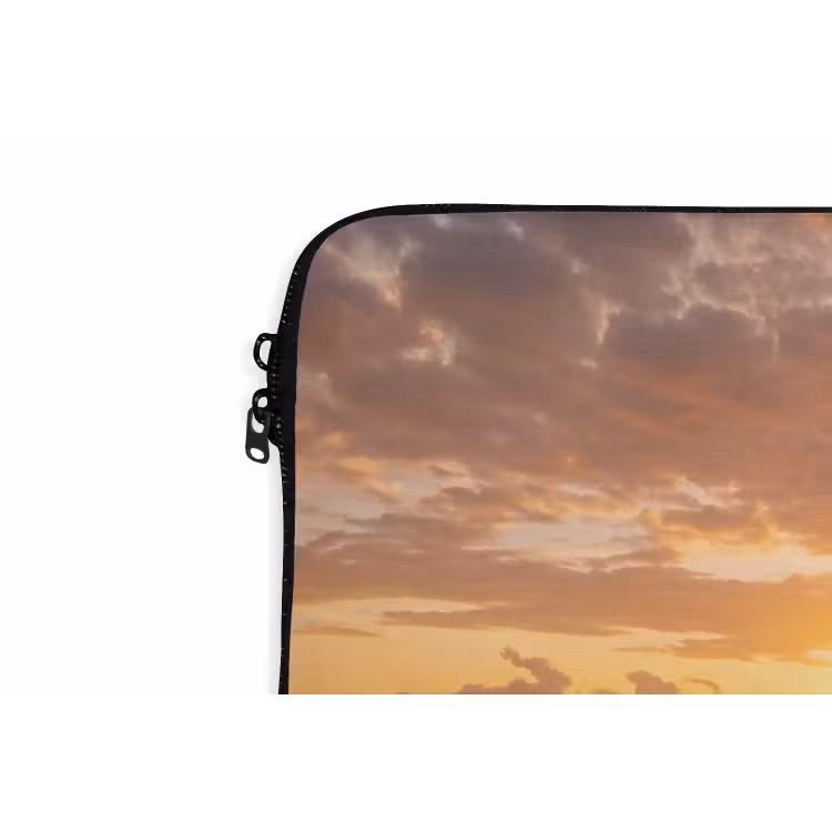 Strand - Zonsondergang - Natuur - Tropisch - Oranje laptophoes neopreen klein -detail