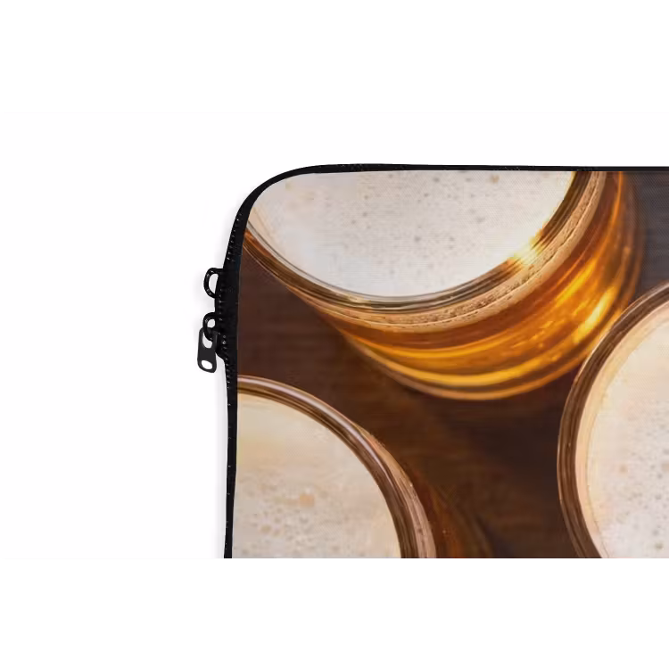 Bier - Glazen - Schuim - Hout - Drank laptophoes neopreen klein -detail
