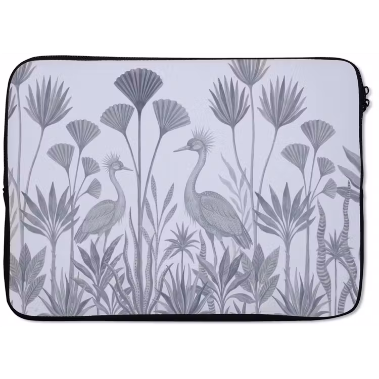 Vogel - Tropisch - Illustratie - Blauwgrijs - Natuur laptophoes neopreen klein -zkaufland3dotto
