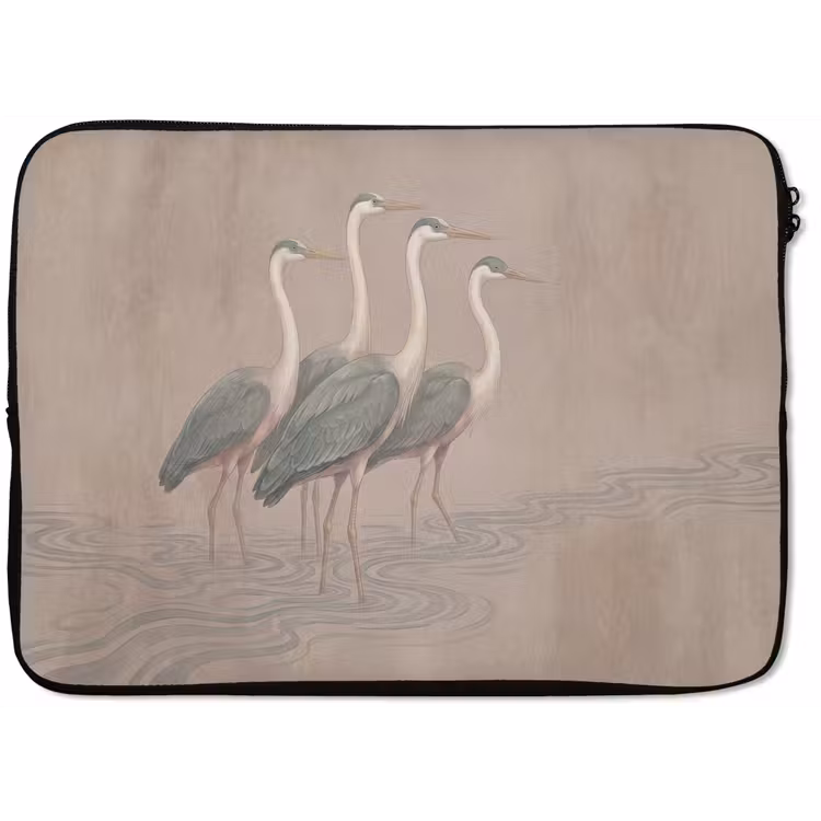 Vogel - Water - Natuur - Vintage laptophoes neopreen klein -zkaufland3dotto