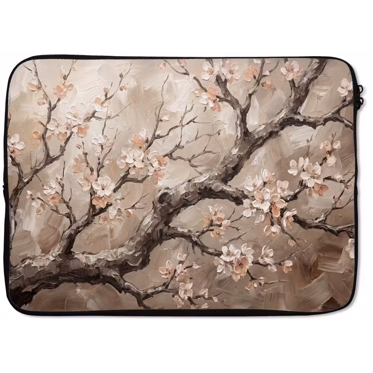 Bloesem - Takken - Schilderij - Beige - Serene laptophoes neopreen klein -zkaufland3dotto