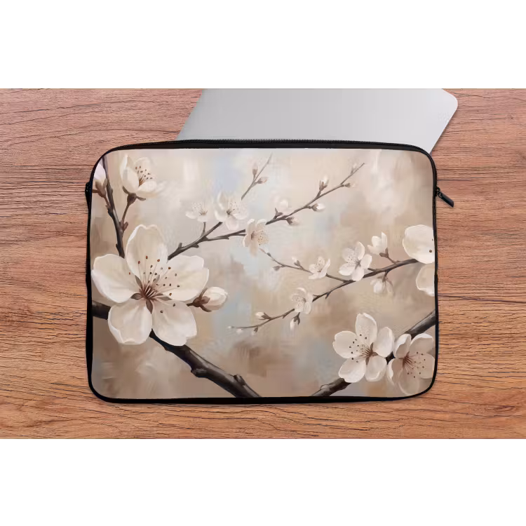 Bloesem - Takken - Schilderij - Beige - Serene laptophoes neopreen klein -tafel