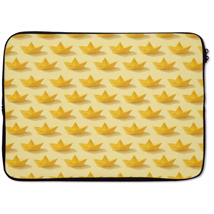 Bootjes - Origami - Creatief - Geel laptophoes neopreen klein 279 -zkaufland3dotto