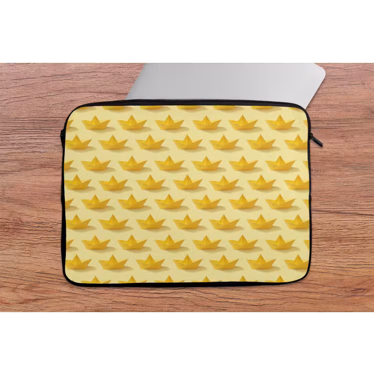Bootjes - Origami - Creatief - Geel laptophoes neopreen klein 279 -tafel