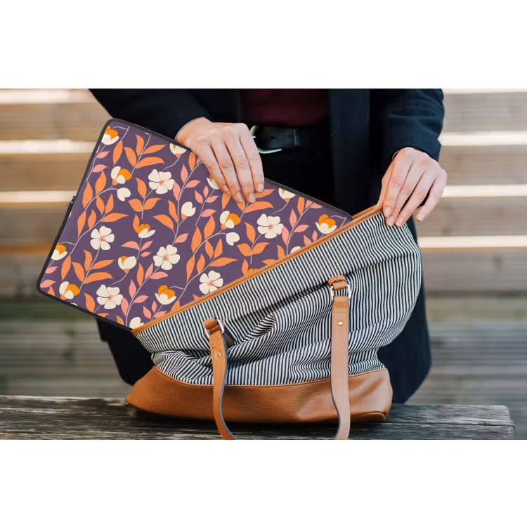 Boho - Vintage - Paars laptophoes neopreen klein 279 -tas