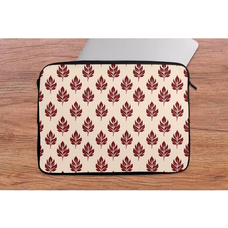 Botanisch - Patroon - Bordeaux laptophoes neopreen klein 279 -tafel
