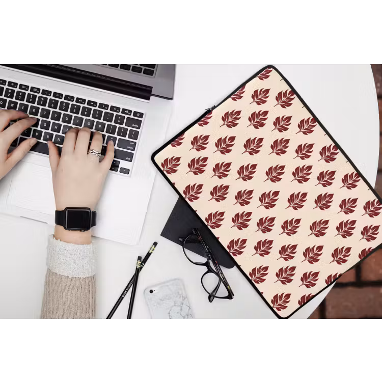 Botanisch - Patroon - Bordeaux laptophoes neopreen klein 279 -bureau