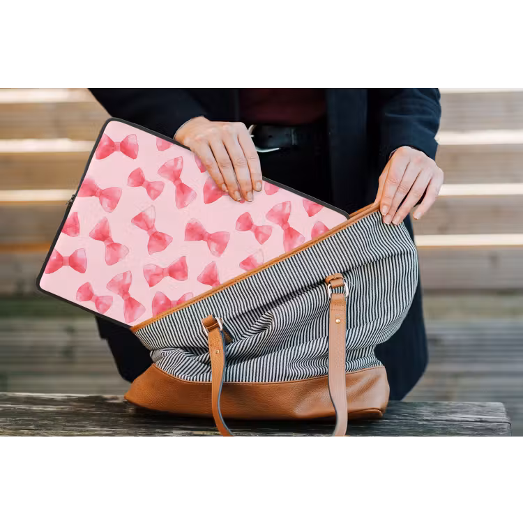 Strikken - Aquarel - Roze laptophoes neopreen klein 279 -tas