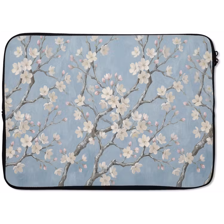 Takken - Kersenbloesem - Blauw laptophoes neopreen klein -zkaufland3dotto