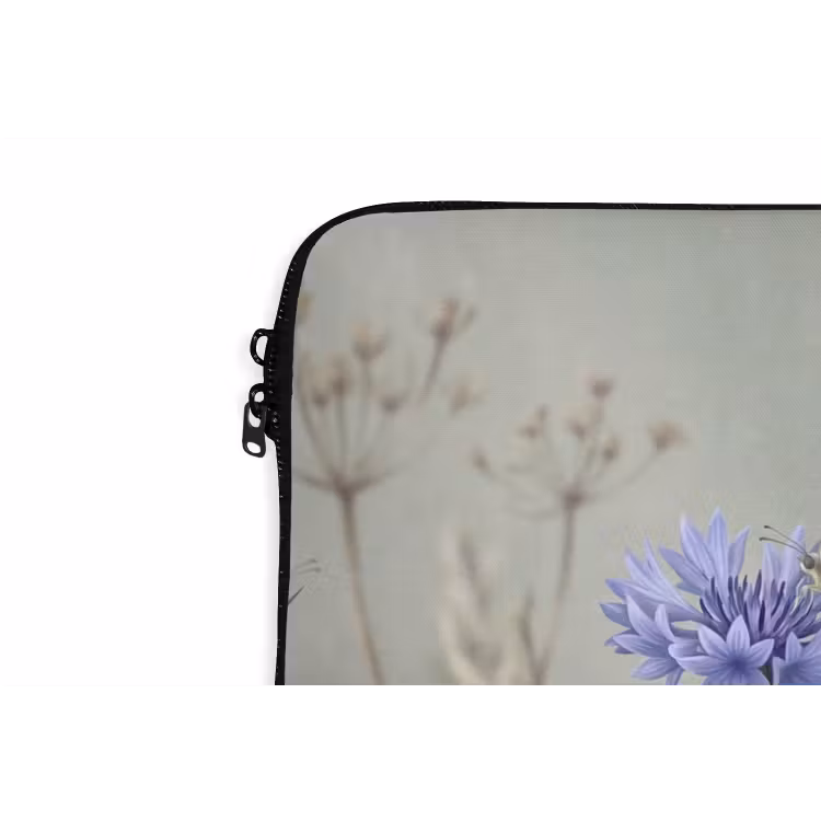 Vlinders - Wildbloemen - Illustratie - Kleurrijk laptophoes neopreen klein -detail
