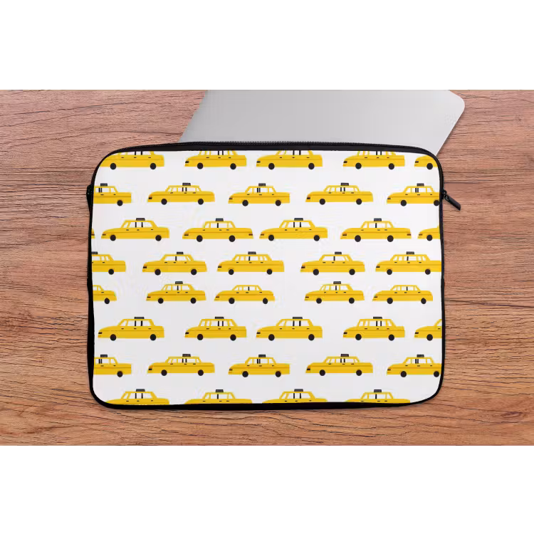 Taxi - Iconisch - Geel laptophoes neopreen klein 279 -tafel