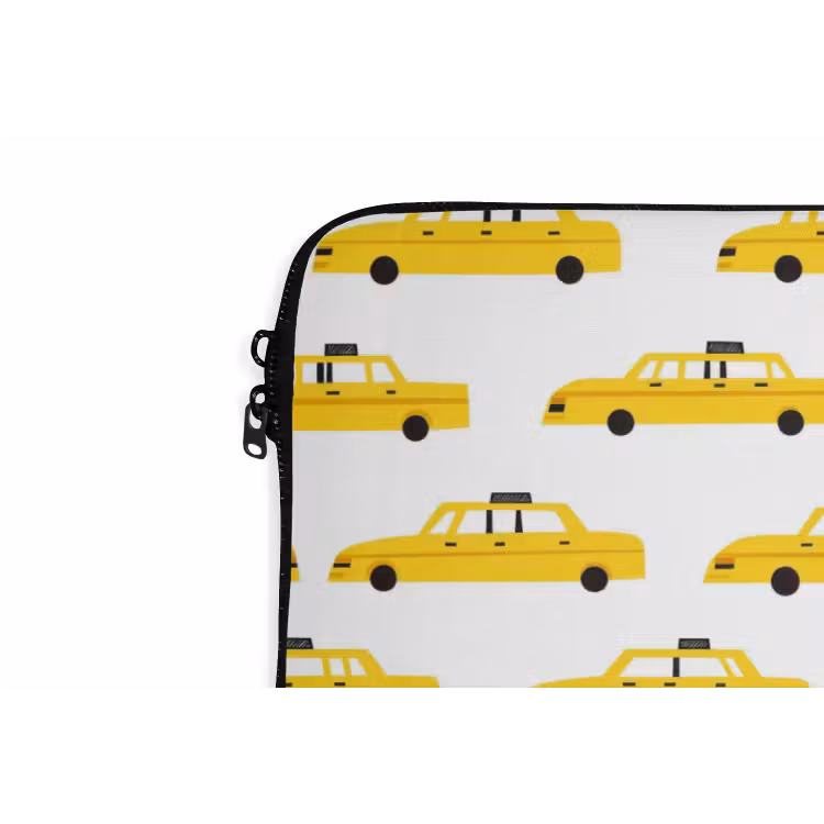 Taxi - Iconisch - Geel laptophoes neopreen klein 279 -detail