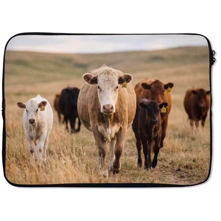 Runderen - Kudde - Landschap - Weide - Rustig laptophoes neopreen klein -zkaufland3dotto