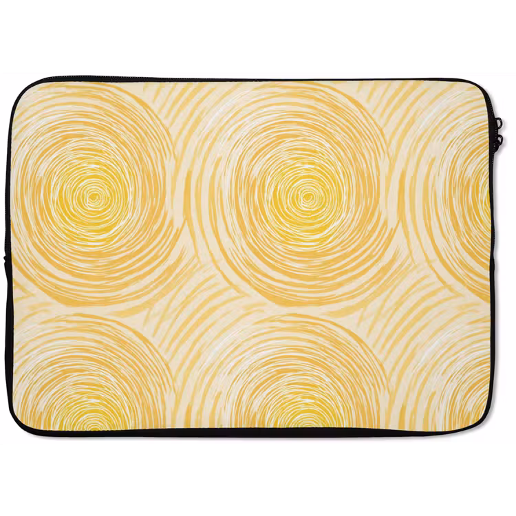 Cirkels - Abstract - Artistiek - Geel laptophoes neopreen klein 279 -zkaufland3dotto