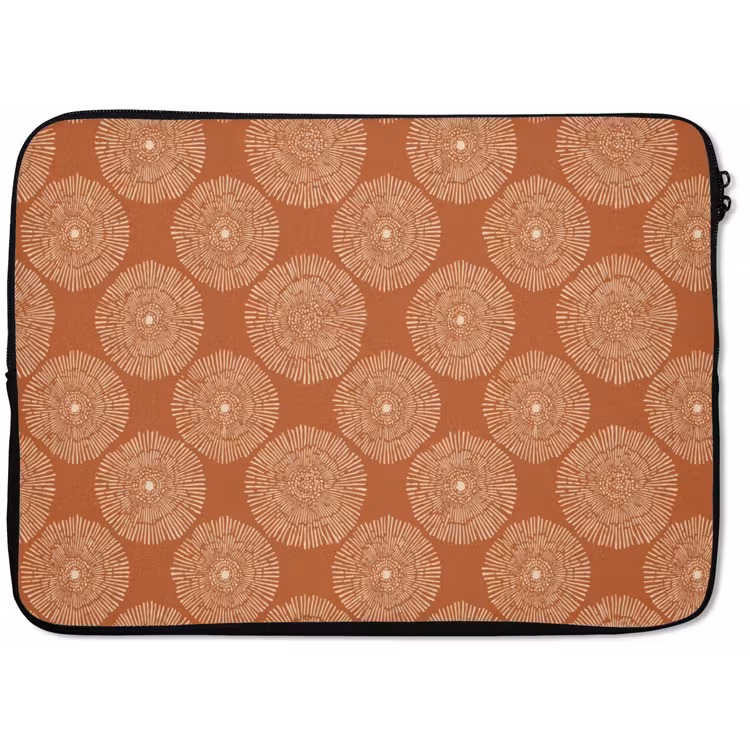 Cirkels - Grafisch - Patroon - Terracotta laptophoes neopreen klein 279 -zkaufland3dotto