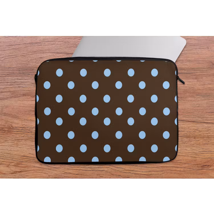 Klassiek - Stippen - Bruin laptophoes neopreen klein 279 -tafel