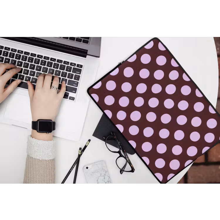 Klassiek - Stippen - Paars laptophoes neopreen klein 279 -bureau