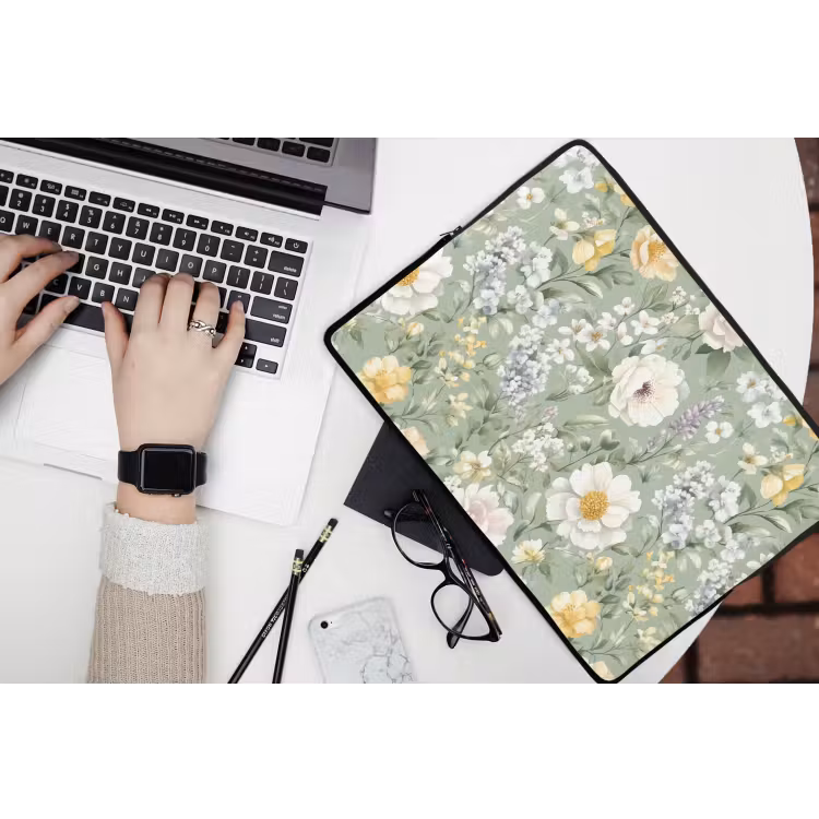 Klassiek - Bloemenpatroon - Kleurrijk laptophoes neopreen klein 279 -bureau