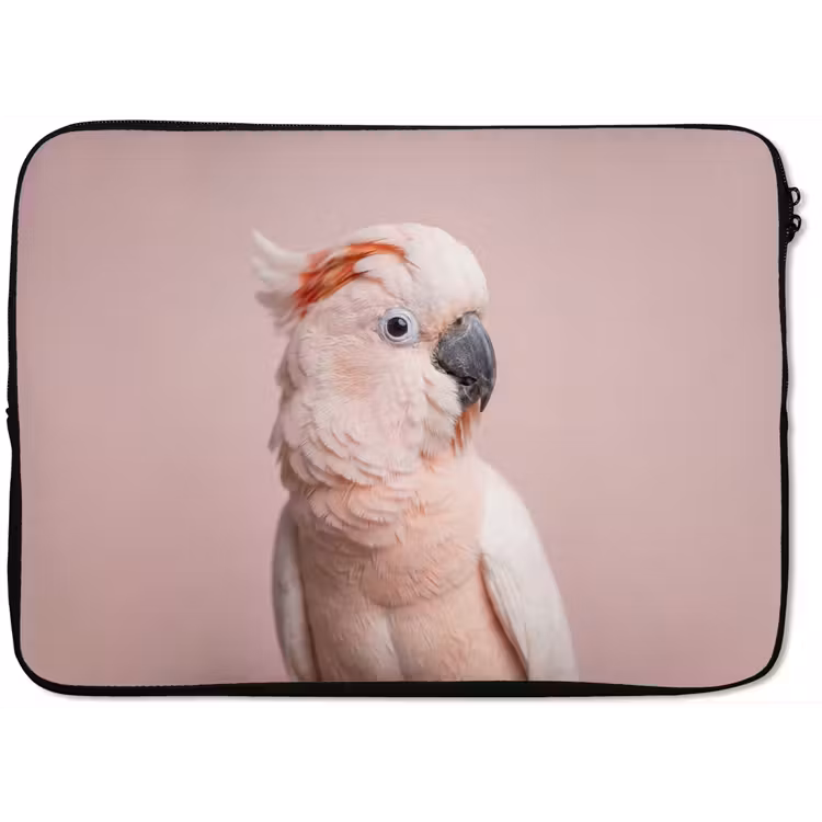 Kaketoe - Portret - Roze laptophoes neopreen klein -zkaufland3dotto