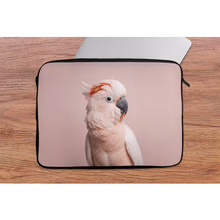 Kaketoe - Portret - Roze laptophoes neopreen klein -tafel