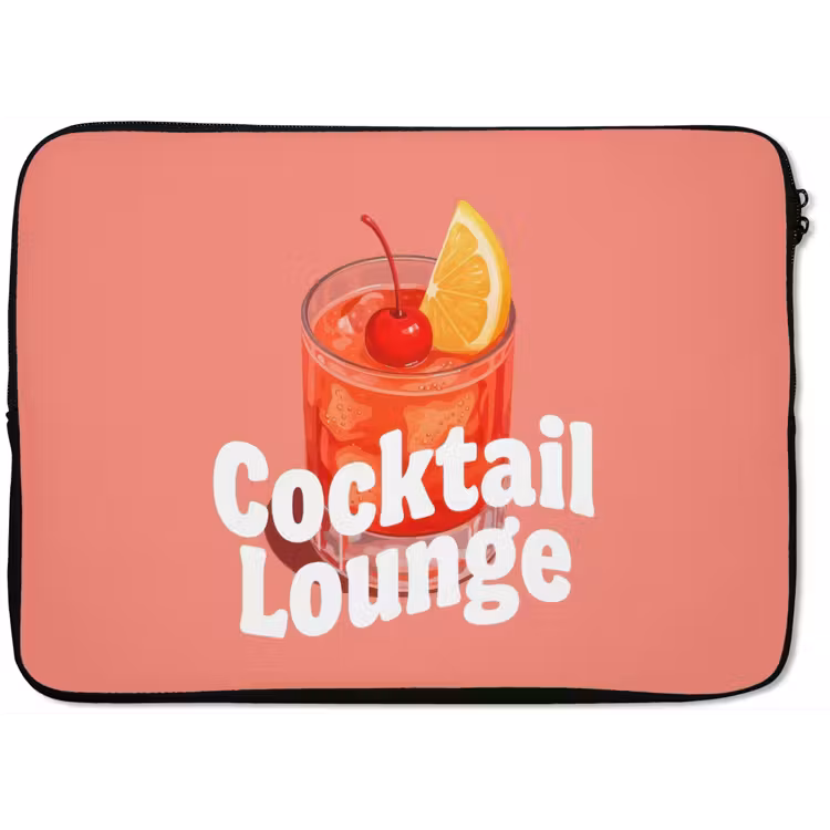 Cocktail Lounge - Glas - Koraal laptophoes neopreen klein -zkaufland3dotto