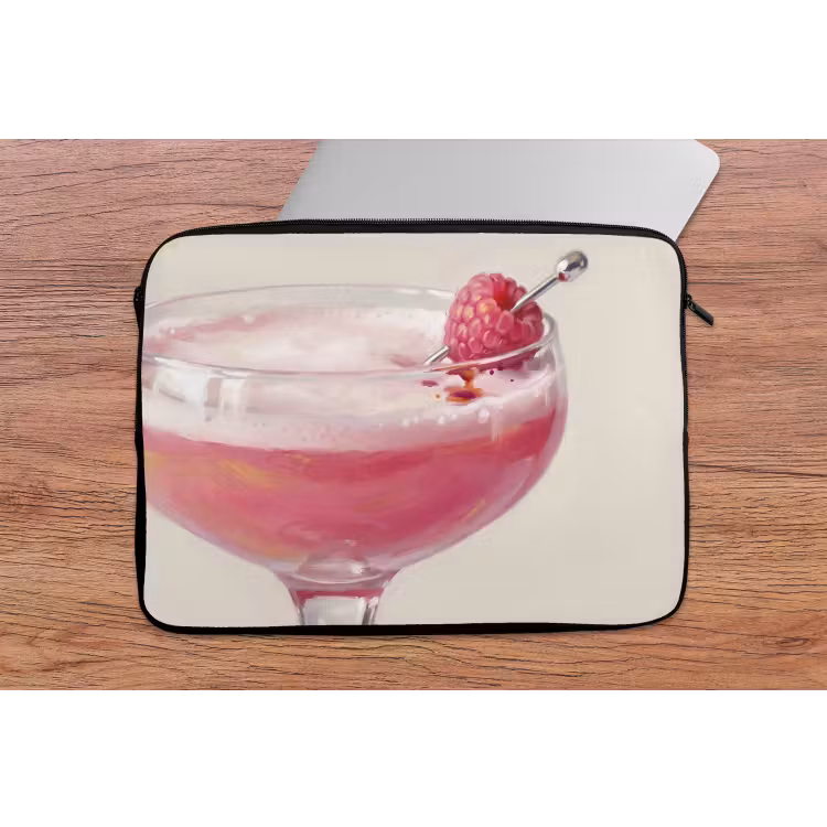 Cocktail - Framboos - Drank - Modern - Roze laptophoes neopreen klein -tafel
