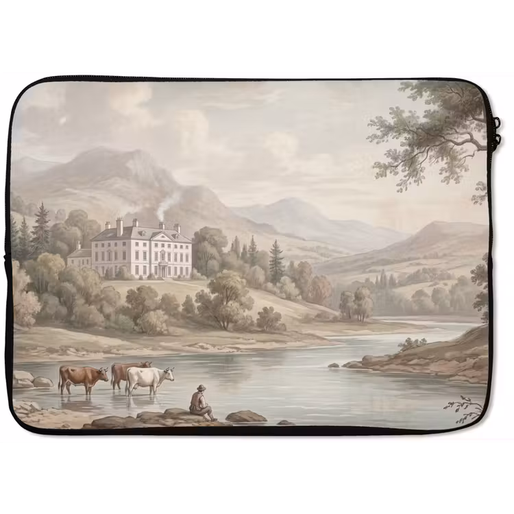 Landhuis - Rivier - Vee laptophoes neopreen klein -zkaufland3dotto