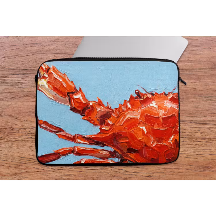 Krab - Zee - Dieren - Abstract - Rood laptophoes neopreen klein -tafel