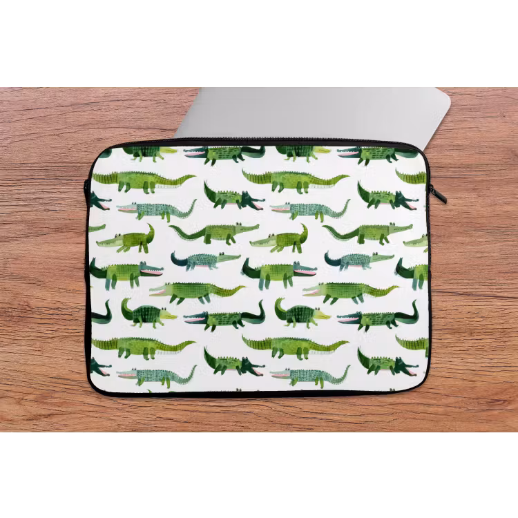 krokodillen - Speels - Groen laptophoes neopreen klein 279 -tafel
